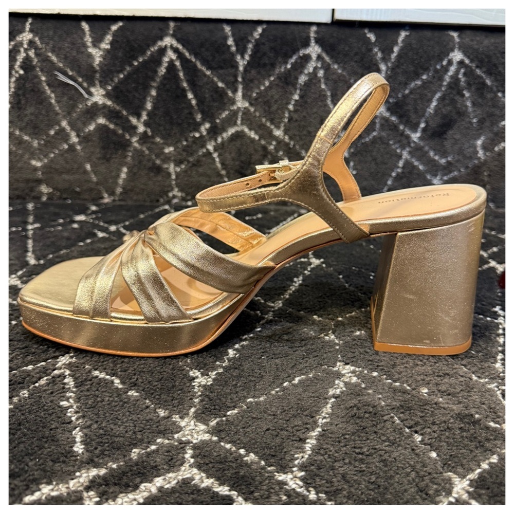 Reformation Maize Platform Heeled Sandals - gold - Picture 9 of 15